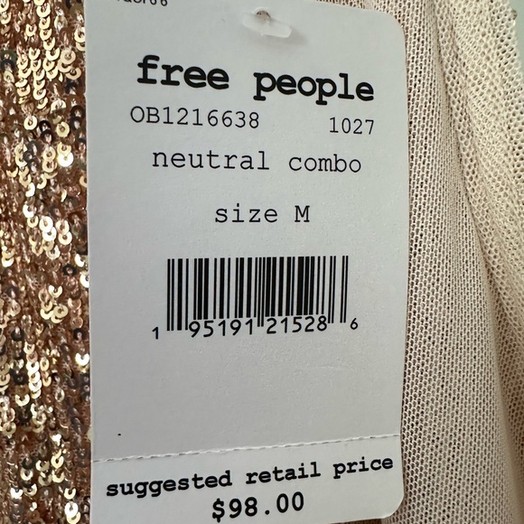 Free people sequin lights out halter top size M - Picture 4 of 6